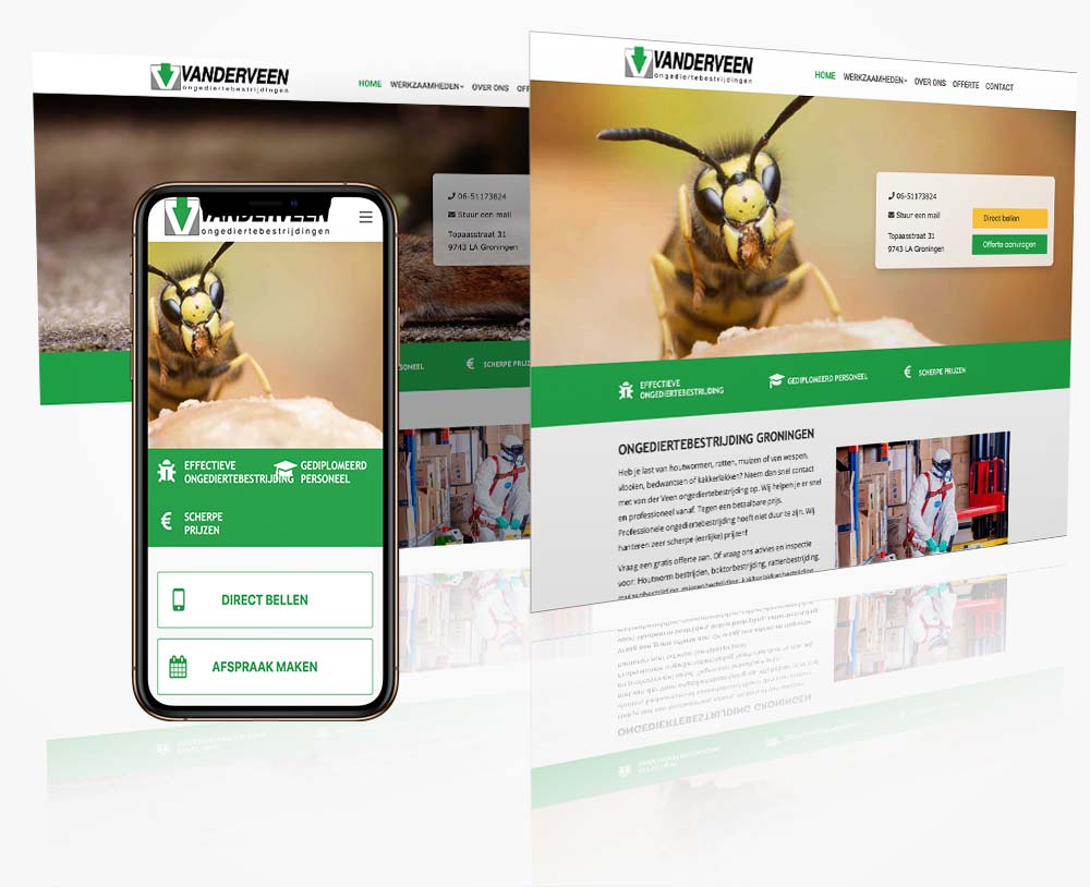 webdesign Groningen voor ongediertebestrijding Van Der Veen