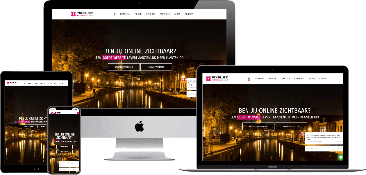 pixelsz website mockup
