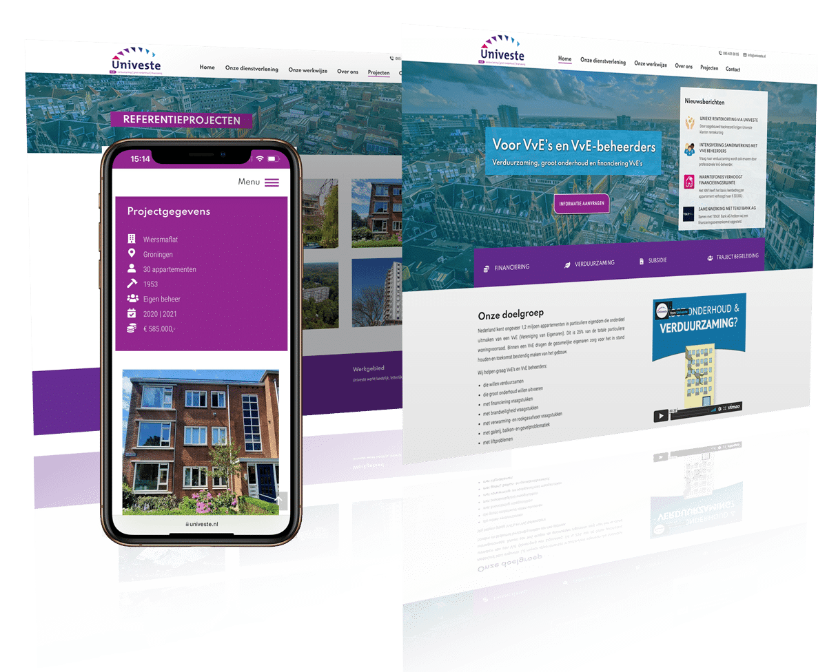 nieuwe website bouwen voor Univeste