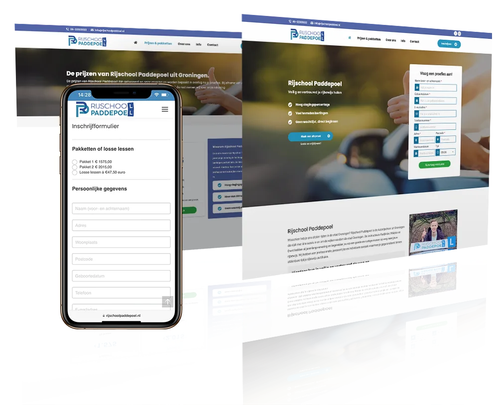 nieuwe website Rijschool Paddepoel Groningen 