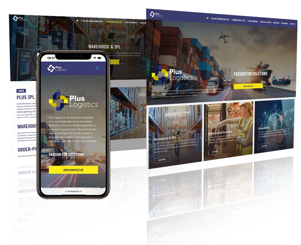 website laten maken logistiek bedrijf Plus Logistics