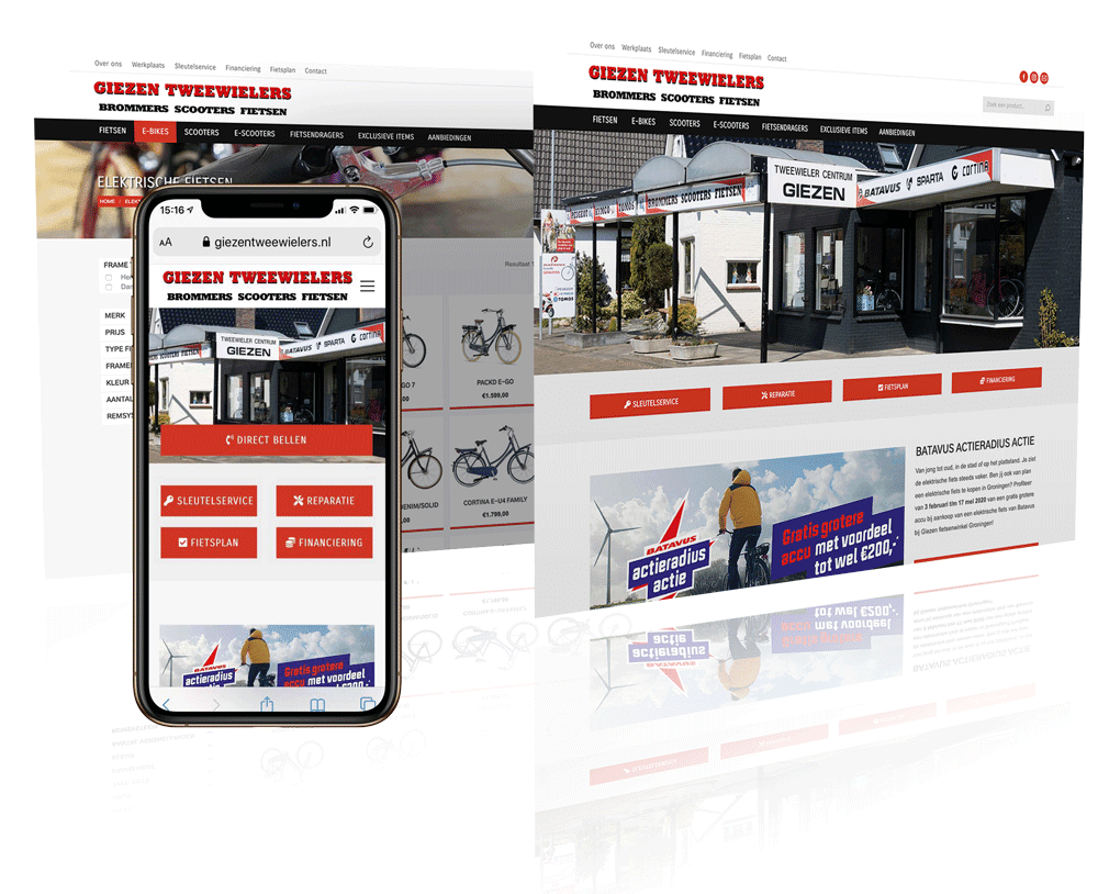 Giezen tweewielers | Pixelsz webdesign Groningen