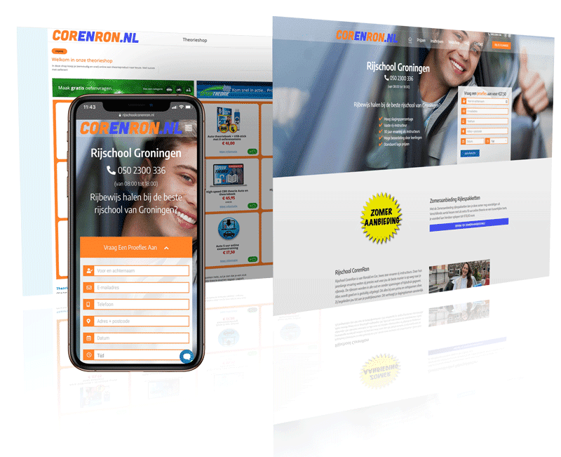 webdesign voor autorijschool Groningen Corenron