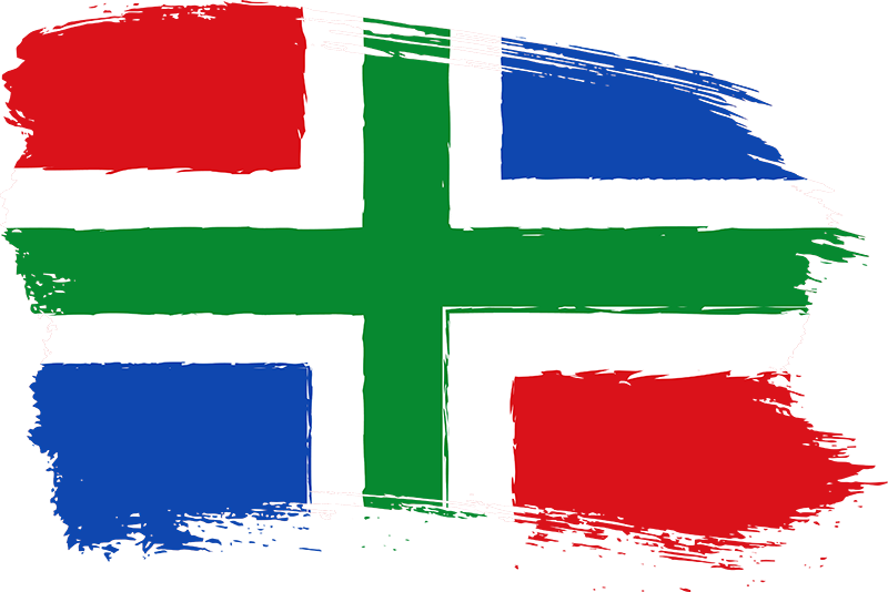Vlag van Groningen deels verweerd 